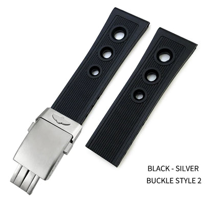 Bracelet de montre en caoutchouc de Silicone, 19mm 20mm 21mm 22mm 23mm 24mm, adapté au bracelet de montre Breitling Avenger Heritage Superocean Tudor Longines