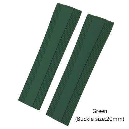 Bracelet de montre en caoutchouc et Silicone, 20mm 21mm 22mm 23mm 24mm, pour Breitling Superocean Avenger professionnel, bleu blanc vert