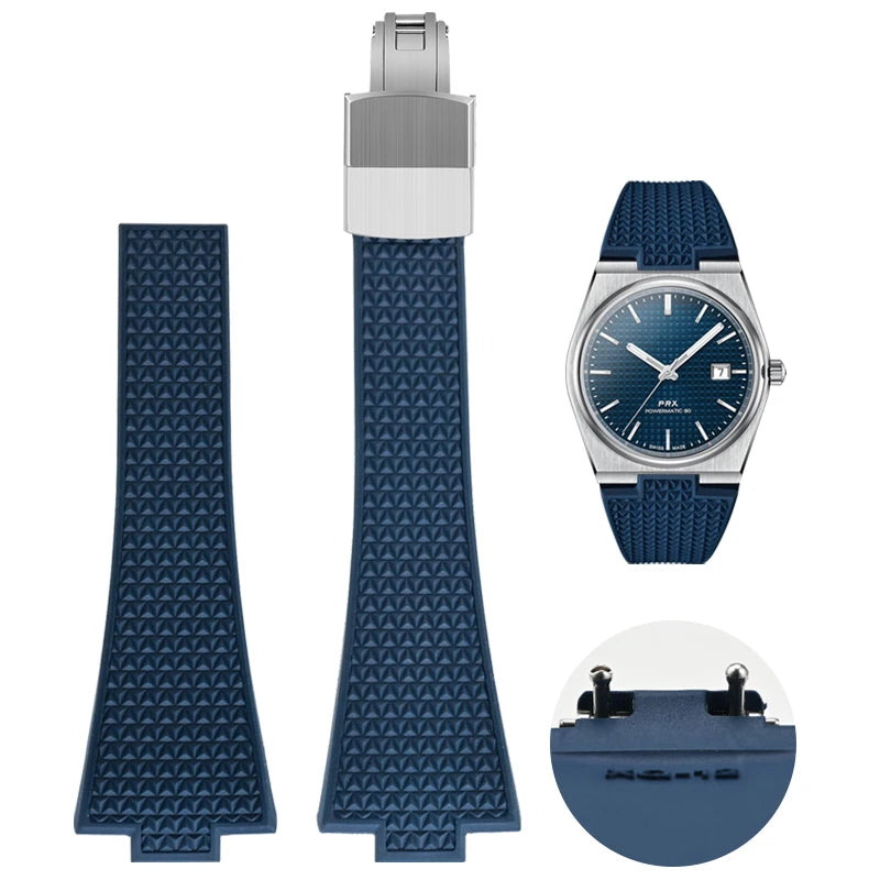 CTS Rubber strap for TISSOT PRX Powermatic 35mm 40mm 11mm 12mm Quick Release Spring Bar Watch Straps FKM Black Navy