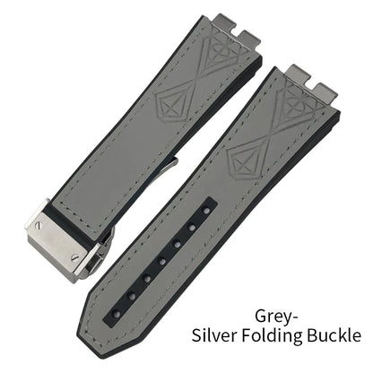 Cinturino per orologio in vera pelle di alta qualità a sgancio rapido da 27 mm per Hublot Big Bang 411, cinturino in pelle bovina con fibbia deployante da uomo