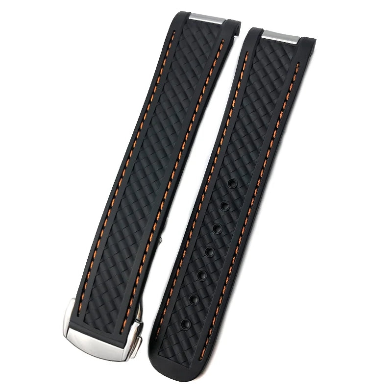 Bracelet de montre en caoutchouc de Silicone, 19mm 20mm, pour Omega Seamaster AQUA TERRA AT150 Ultra léger 8900, boucle de déploiement Premium