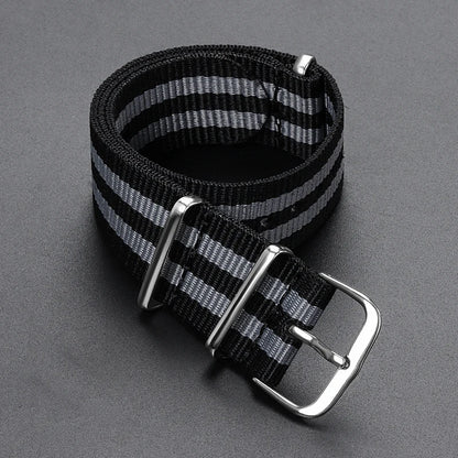 Cinturino per orologio in nylon intrecciato passante singolo da 14 mm, 16 mm, 18 mm, 20 mm, 22 mm, in tela, per uomo e donna, stile militare e sportivo