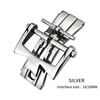 Boucle pliante en acier inoxydable, boucle de montre papillon 18mm 20mm pour bracelet de montre en cuir Vacheron Constantin, accessoires de montre