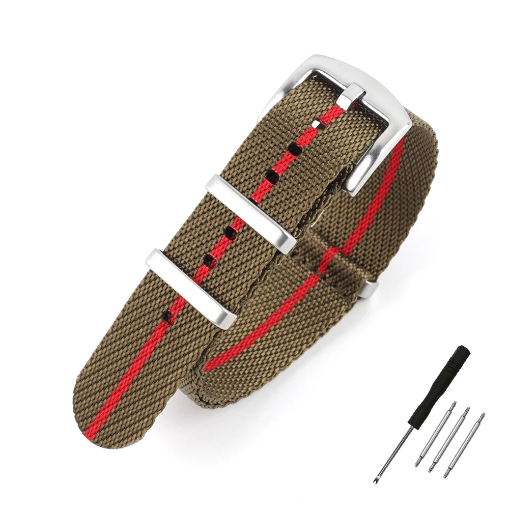 Cinturino per orologio in Nylon 20mm 22mm, cinturino a righe, cinturino di ricambio, accessori militari per cinturini orologio T-udor