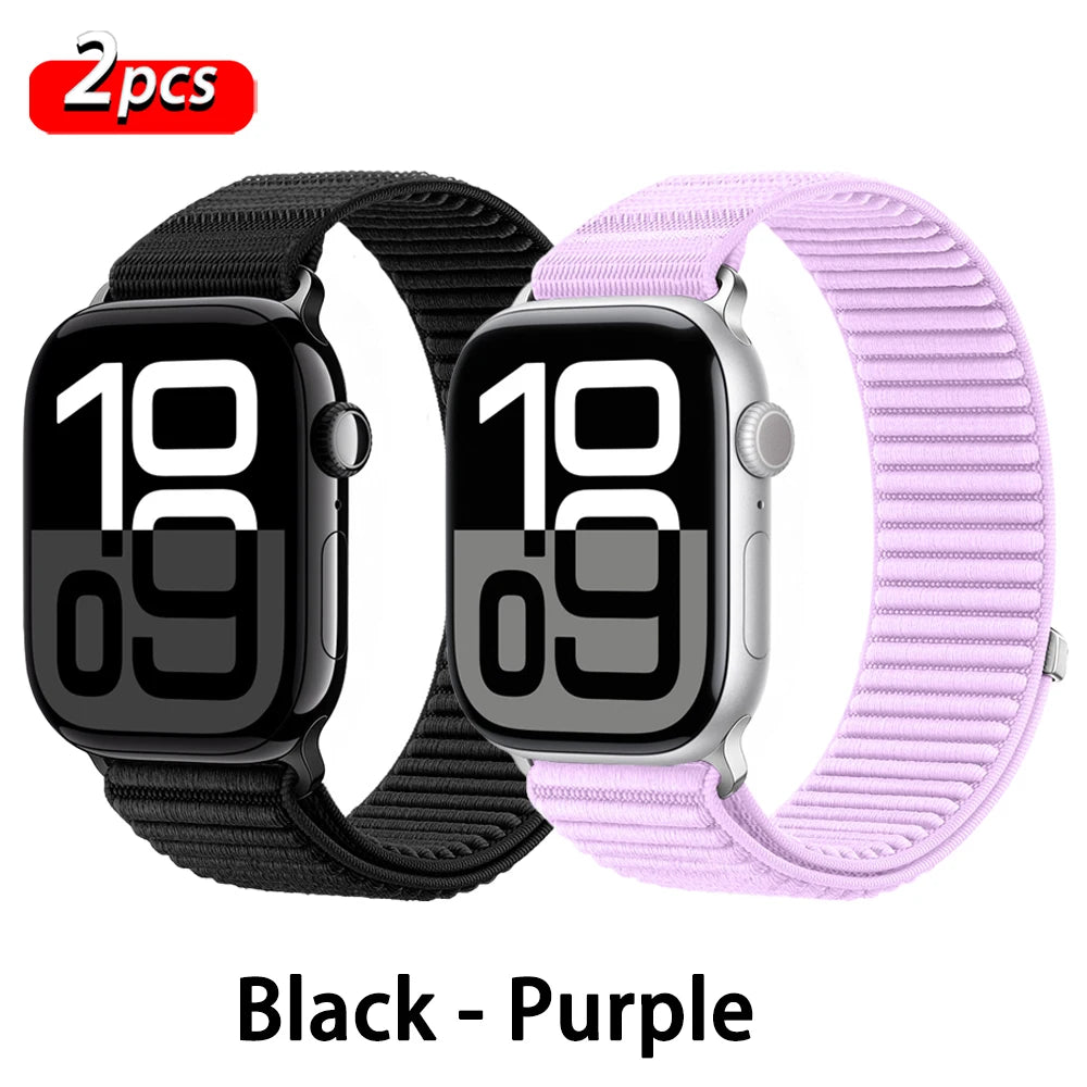 Correa deportiva de nailon con hebilla para Apple Watch de 46 mm 44 mm 40 mm 42 mm 45 mm 41 mm, correa para iWatch serie 11 SE 10 9 8 7 Ultra 3