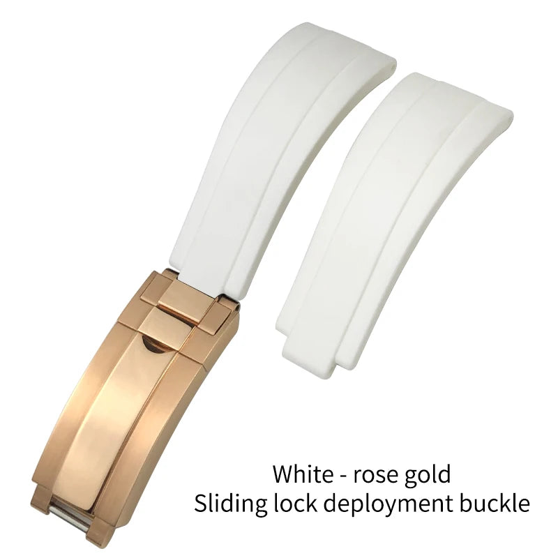 Natural Rubber Watch Strap for Rolex SUBMARINER Explorer Air King Deepsea, Soft Silicone Watch Band, High Quality, 20mm, 21mm