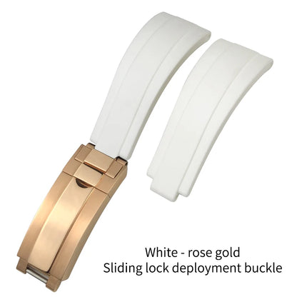 Natural Rubber Watch Strap for Rolex SUBMARINER Explorer Air King Deepsea, Soft Silicone Watch Band, High Quality, 20mm, 21mm