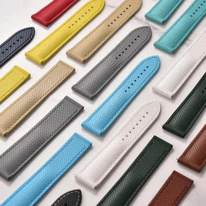 Cinturino per orologio in gomma FKM testurizzata per d-elug, fibbia deployante Premium a sgancio rapido, impermeabile, flessibile, 20mm 22mm