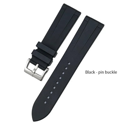 Cinturino per orologio in gomma fluorurata FKM, morbido e impermeabile, 21 mm 22 mm, cinturino di ricambio per orologio subacqueo Blancpain Fifty Fathoms, colori disponibili