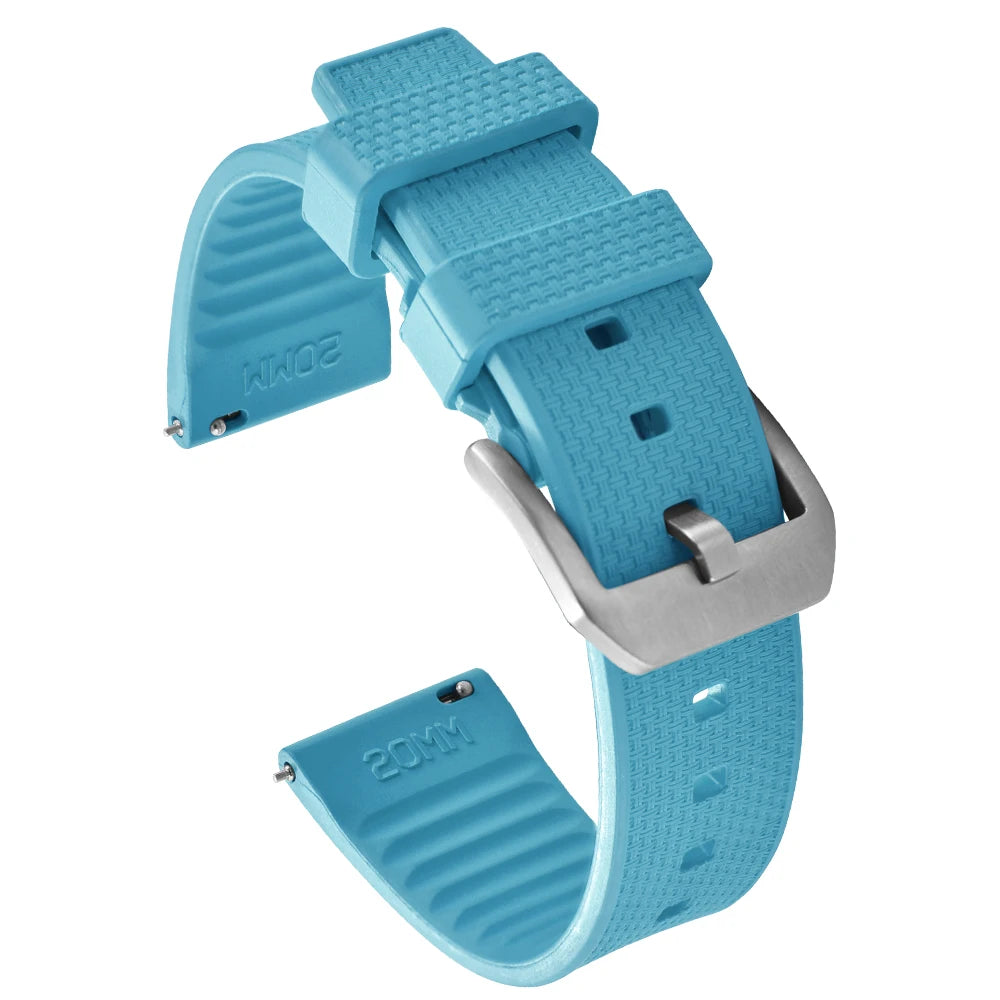 Cinturino per orologio in gomma FKM vulcanizzata di alta qualità, 20mm 22mm, a sgancio rapido, per uomo, sport, immersioni, accessori per cintura