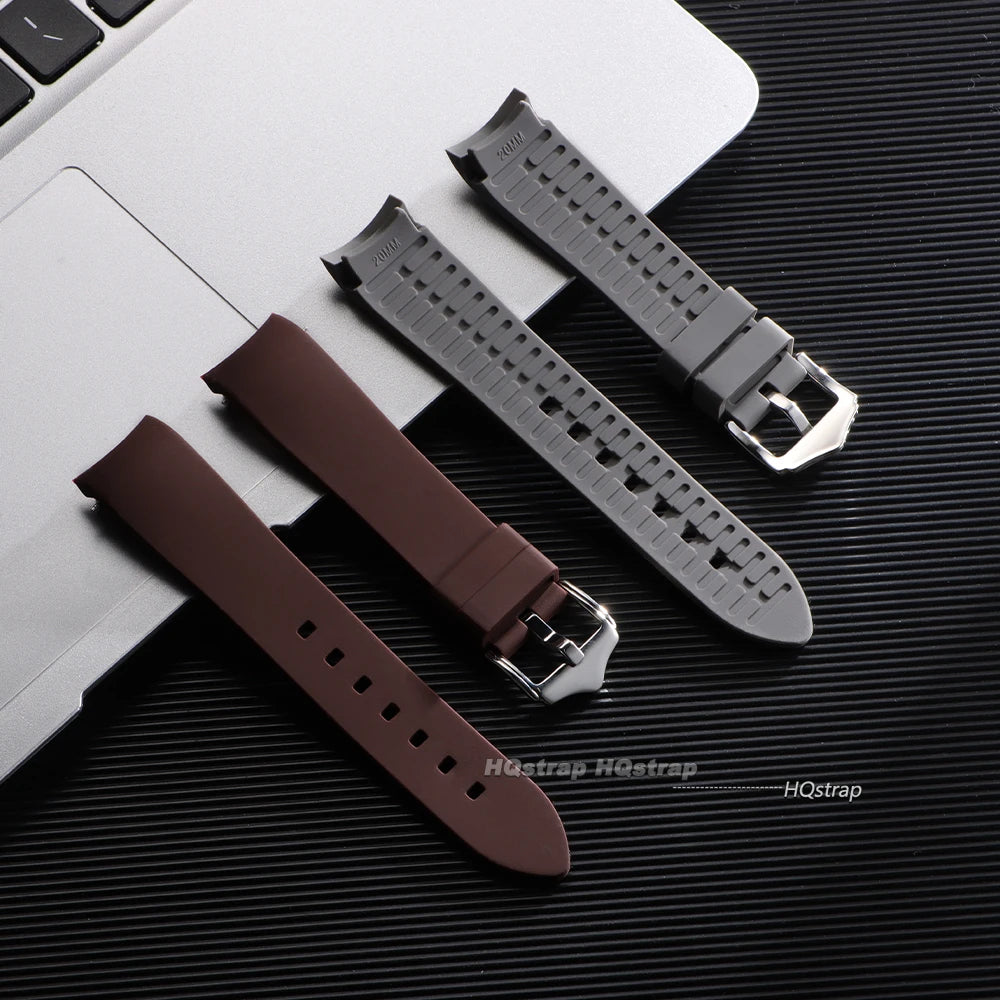 Bracelet en caoutchouc à extrémité incurvée, 20mm 22mm, en Silicone, pour Seiko, Bracelet de Sport étanche pour Rolex, haute qualité