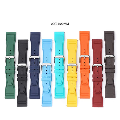 Cinturino in caucciù FKM di alta qualità da 20/21/22 mm per orologi da pilota IWC e serie Portofino, cinturino casual alla moda da uomo e donna