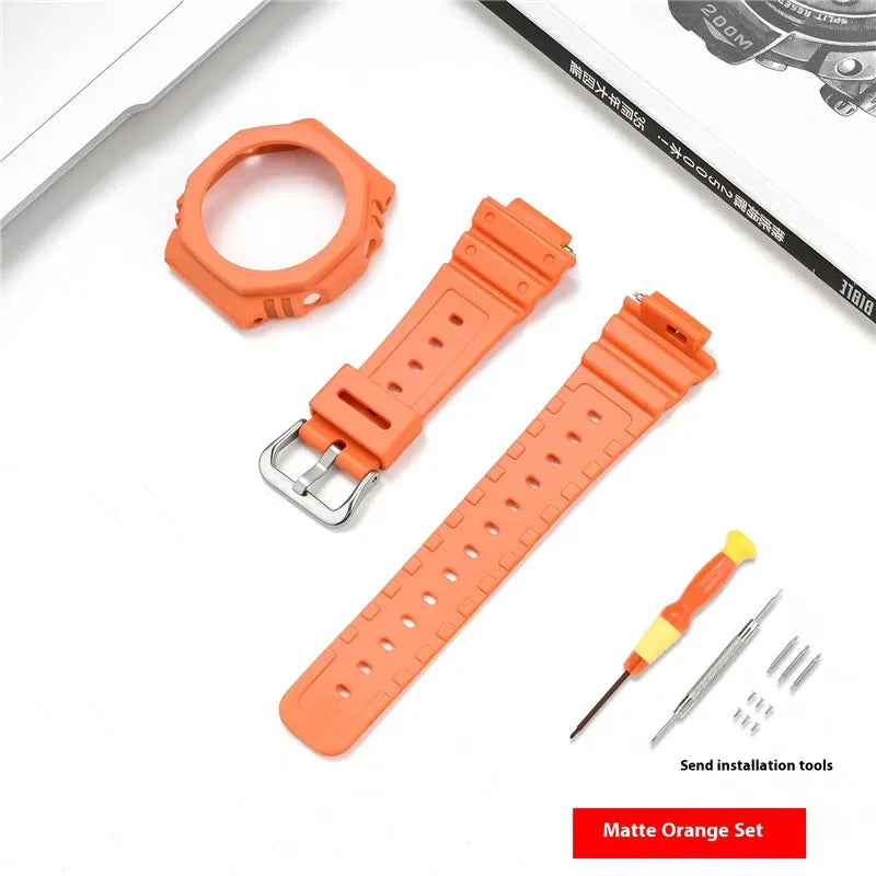 Bracelet de montre en résine pour Casio G-SHOCK GA-2100 GA-2110, Kit de modification de bracelet de montre en caoutchouc étanche pour hommes, avec outils
