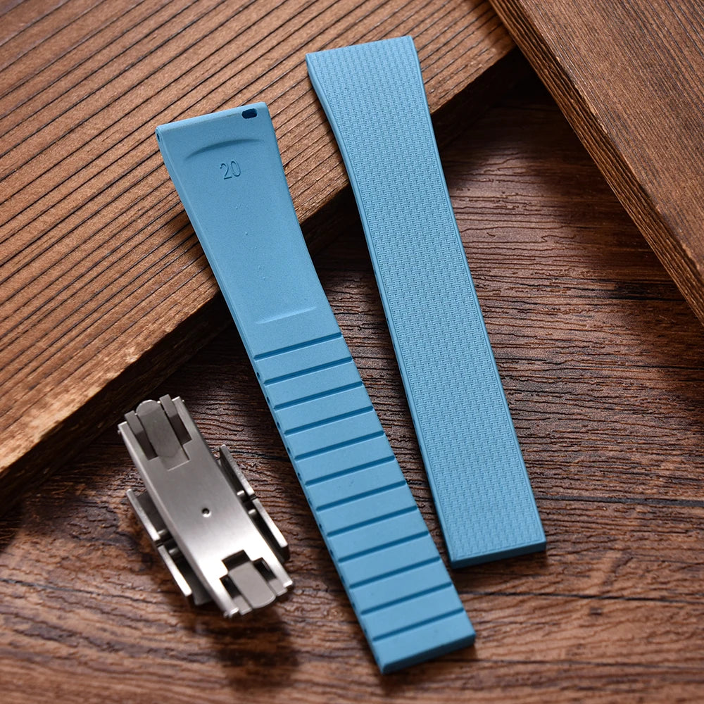Original Stripess CTS FKM 20mm rubber watch strap for d-elug FKM CTS quick release watch strap silver butterfly buckle cut to size