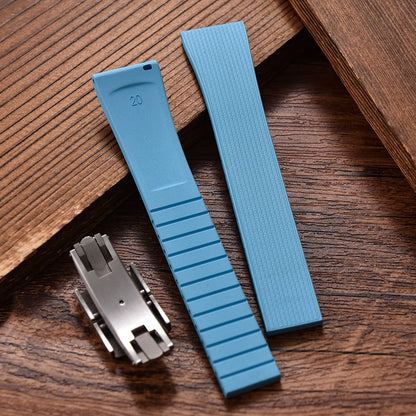 Original Stripess CTS FKM 20mm rubber watch strap for d-elug FKM CTS quick release watch strap silver butterfly buckle cut to size