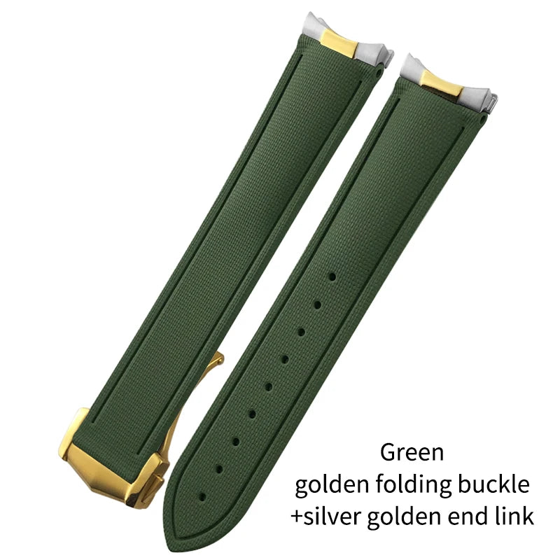 Cinturino per orologio flessibile in gomma fluorurata FKM di alta qualità, 20/21 mm, cinturino per orologio da immersione per Omega Aqua Terra Seamaster 300 Rolex GMT Submariner