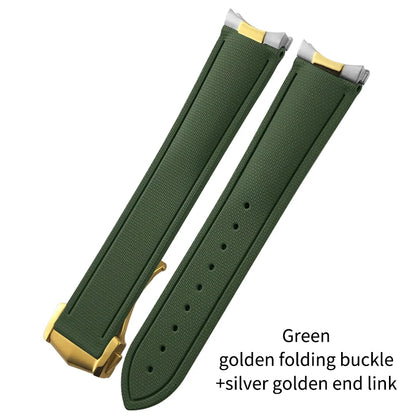 Cinturino per orologio flessibile in gomma fluorurata FKM di alta qualità, 20/21 mm, cinturino per orologio da immersione per Omega Aqua Terra Seamaster 300 Rolex GMT Submariner