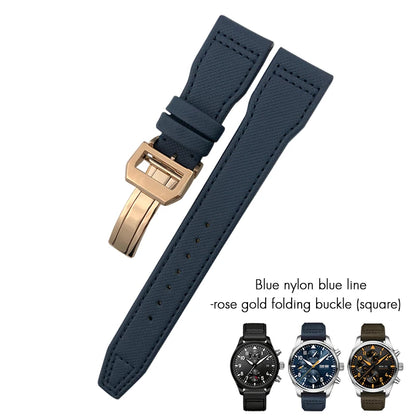 Bracelet de montre en nylon tissé de haute qualité, adapté pour IWC Pilot SPITFIRE MARK 18 Portugieser Portofino TOP GUN Suffino 77 Strap, 20mm, 21mm, 22mm