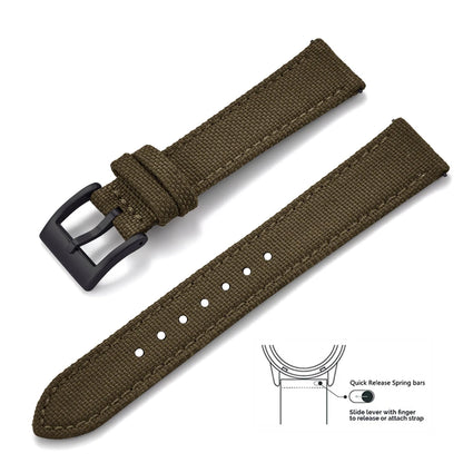 Bracelets en toile et Nylon en cuir, 18mm, 20mm, 22mm, à dégagement rapide, en tissu Vintage, pour montres Huawei Samsung