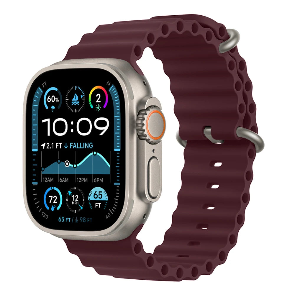 Bracelet Ocean pour Apple Watch Ultra 3 2, 49mm 46mm 44mm 40mm 45mm 41mm 42mm, Correa Bracelet iWatch Series 11 10 9 SE 8 7 6 5 4