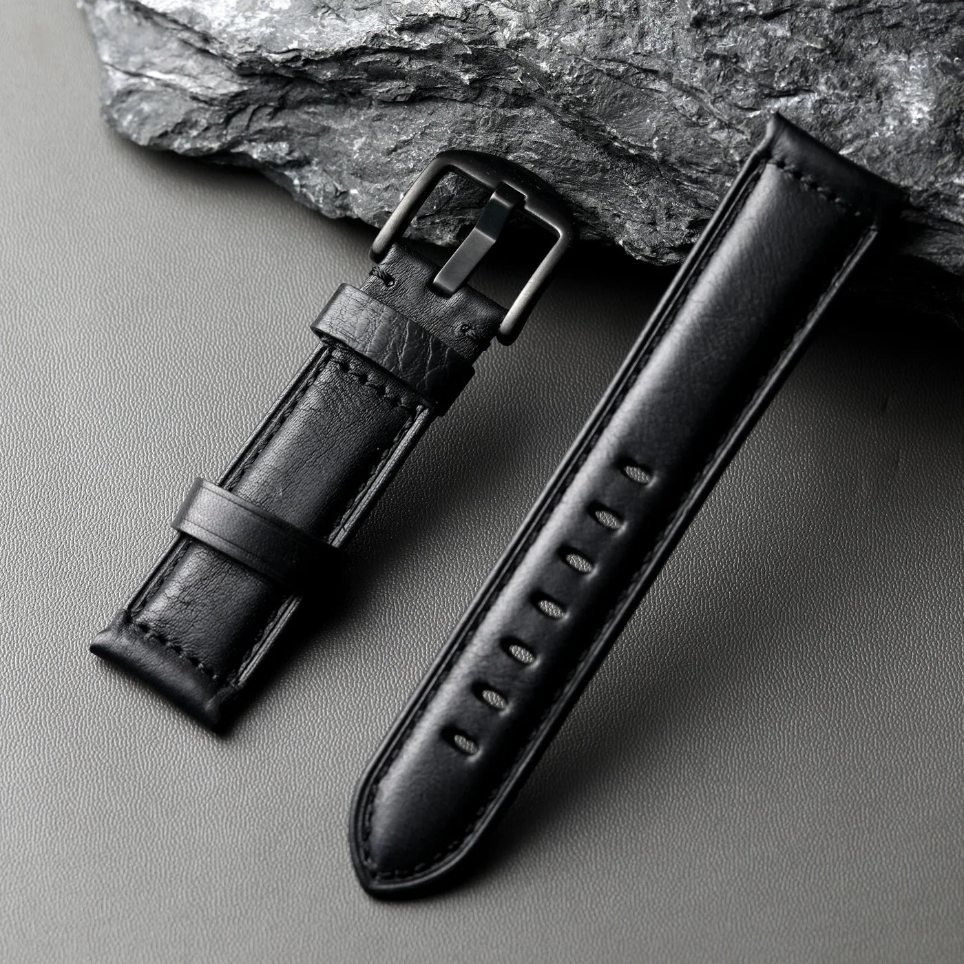 Cinturino in pelle fatto a mano nero 20 22 24 26mm, stile vintage, cinturino in pelle ispessita da uomo, compatibile con cinturino per orologio PAM