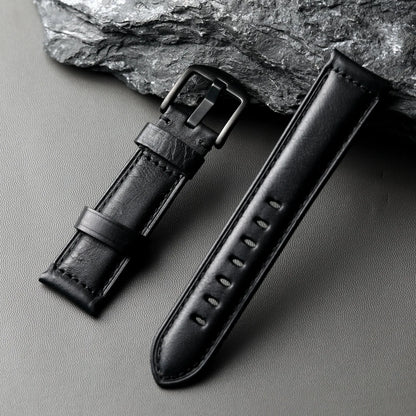 Cinturino in pelle fatto a mano nero 20 22 24 26mm, stile vintage, cinturino in pelle ispessita da uomo, compatibile con cinturino per orologio PAM