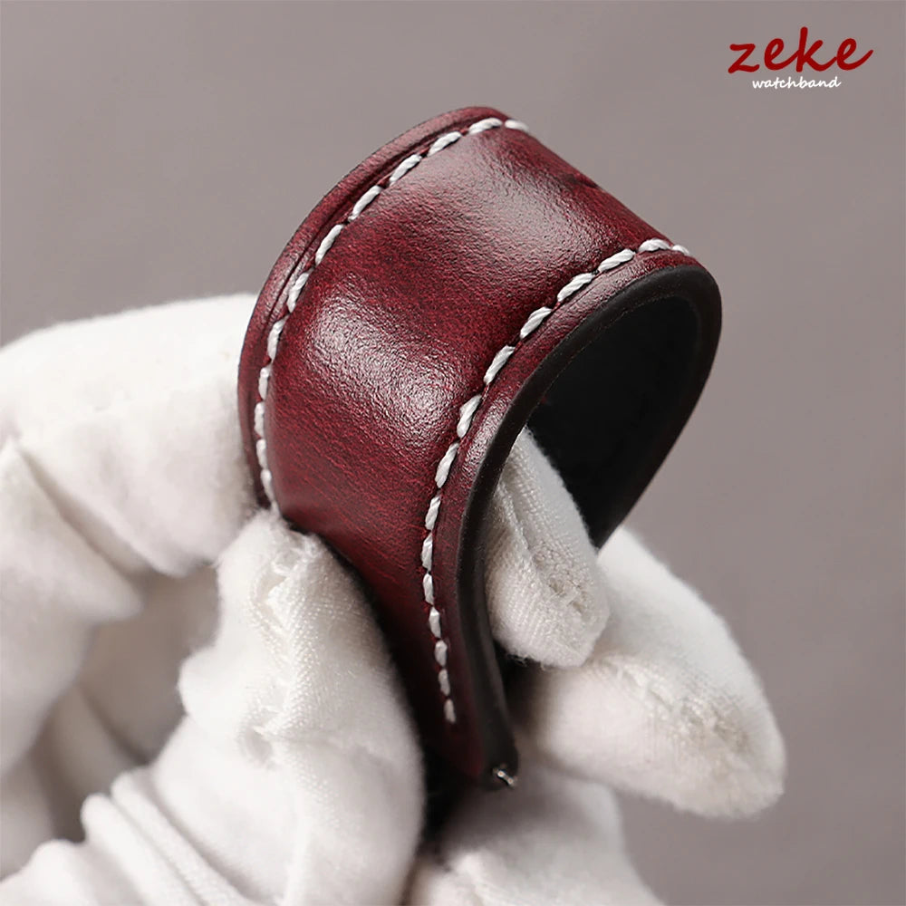 Bracelet de montre Vintage en cuir ciré à l'huile, 18mm 20mm 22mm, couche de tête universelle en cuir de vache, accessoires de Bracelet à boucle papillon