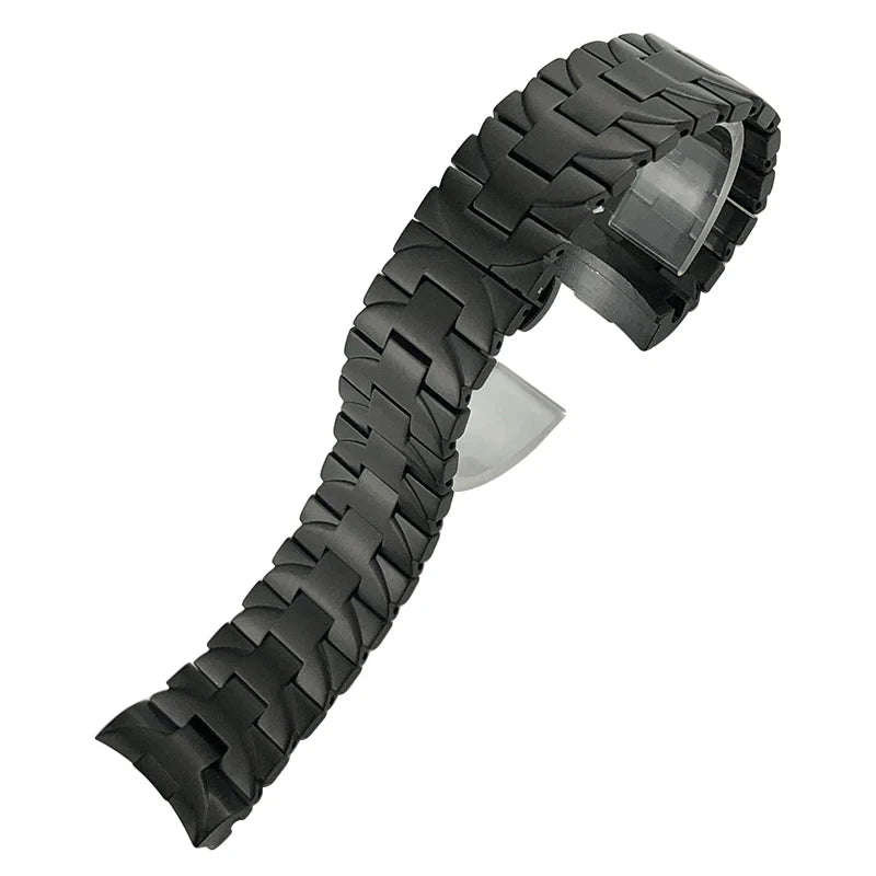 Bracelet de montre en acier inoxydable massif 316L, pour Panerai PAM441 111 382 PAM1314, Bracelet en acier pour hommes, boucle papillon, 24mm