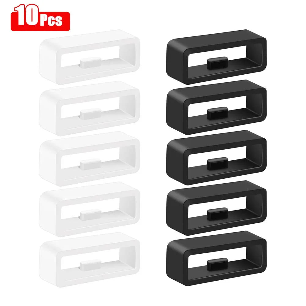 10 pièces/5 pièces/4 pièces bracelet de montre noir blanc 18mm 20mm 22mm 26mm bracelet boucle anneau Silicone caoutchouc bracelets de montre accessoires support casier