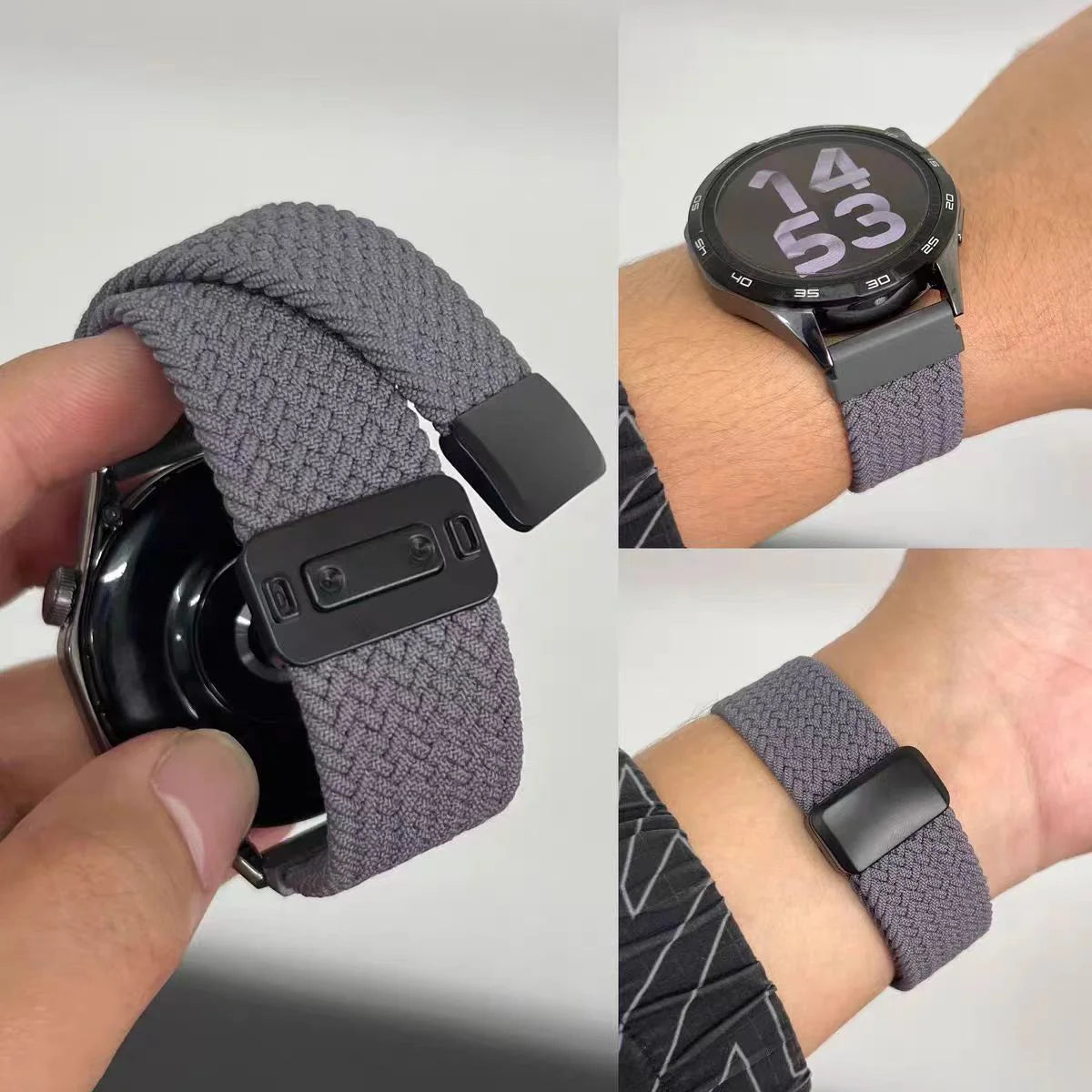 Cinturino elastico intrecciato da 18/20/22mm per Huawei Watch GT6 5 4 3, bracciale magnetico da donna e uomo per Garmin/Samsung