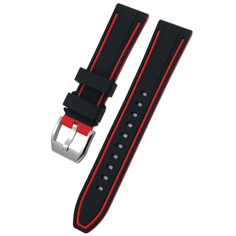 Bracelet de montre en silicone coloré pour IWC Omega Longines Tudor Breitling, bracelet de montre en caoutchouc souple, haute qualité, 19mm, 20mm, 21mm, 22mm