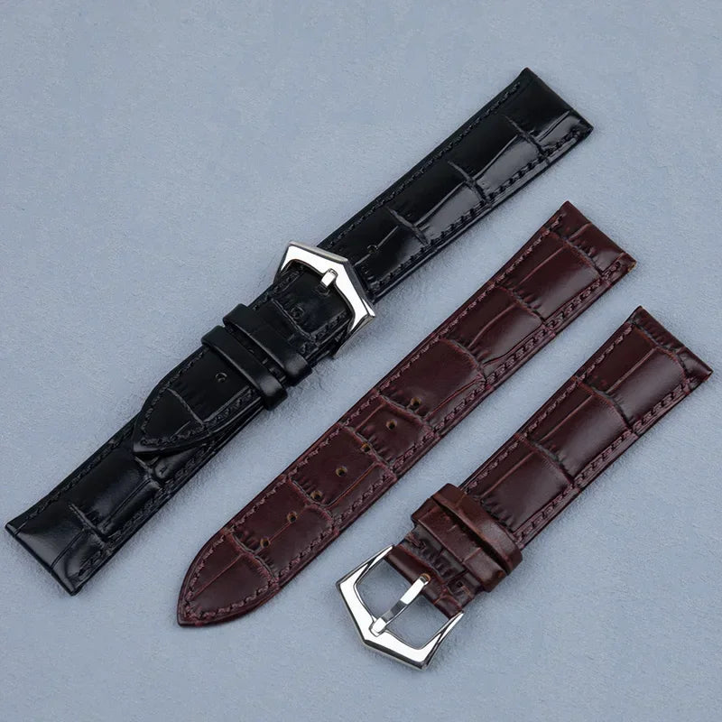High Quality Leather Watch Strap for Patek Philippe, PP Pin Buckle, 19mm, 20mm, 21mm, 22mm, Crocodile Pattern for Men, 5146 5270