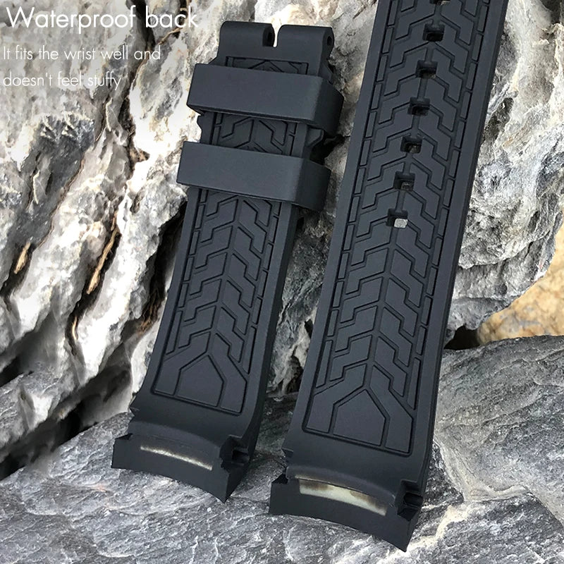 Bracelet de montre en caoutchouc à extrémités courbes de haute qualité, 24mm, pour DIESEL ON 57mm, surdimensionné, DZ7395, DZ7396, DZ7370, DZ7333, bracelet de montre pour hommes