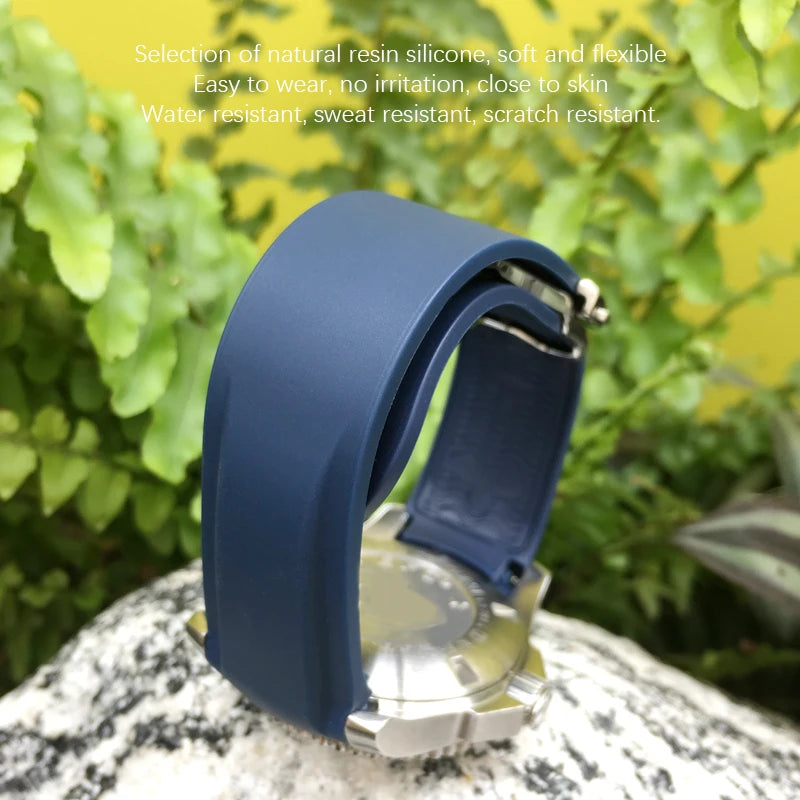 Bracelets de montre en caoutchouc de Silicone 18mm 19mm 20mm 21mm 22mm pour Omega couturier planète océan bracelet de montre de Sport Hydroconquest étanche