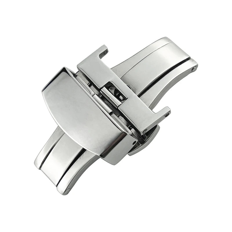 Bracciale con chiusura deployante in acciaio inossidabile, fibbia a farfalla pieghevole a doppio clic per cinturino orologio 12mm 14mm 16mm 20mm 22mm, strumenti in regalo