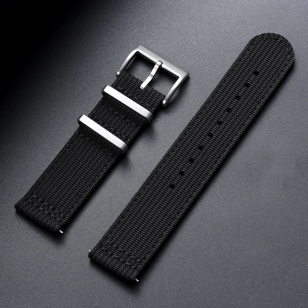 Bracelet en nylon côtelé 20 mm 22 mm pour Tudor pour Omega, bracelet de montre en toile tissée pour homme, noir, militaire, sport, à libération rapide
