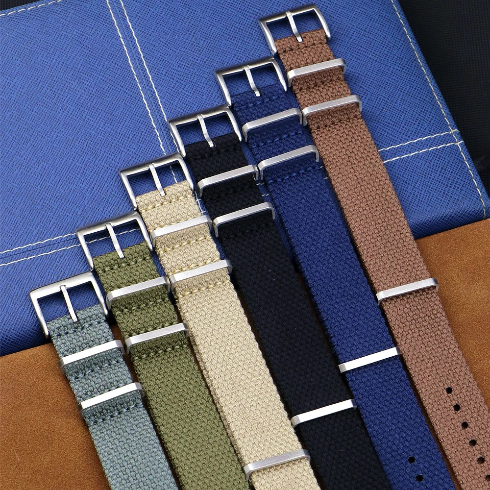 Bracelet de montre en mélange de coton tissé, matériau souple, gris, marron, bleu, bracelet de montre, accessoires de bracelet, nouveau, 20mm, 22mm