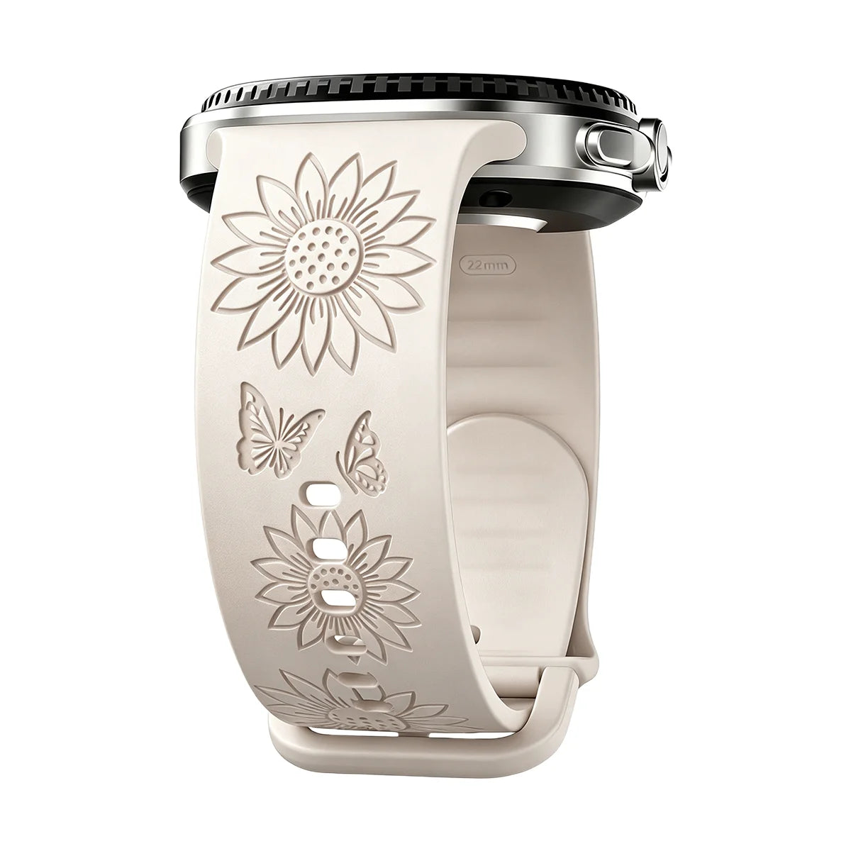 Cinturino in silicone per Samsung Galaxy Watch 8/9, 44 40 mm, incisione a girasole, cinturino Galaxy Watch 8 Classic 46 mm