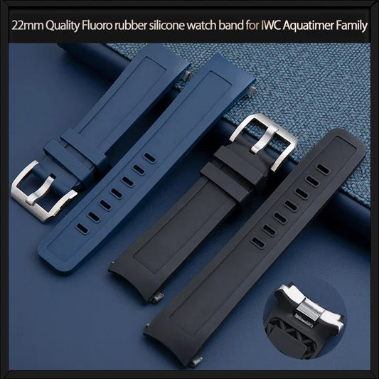 Premium Quality Fluororubber Watch Strap, 22mm, Soft, FKM, suitable for IWC bracelet, suitable for Aquatimer family IW3768/3290/3568/3767