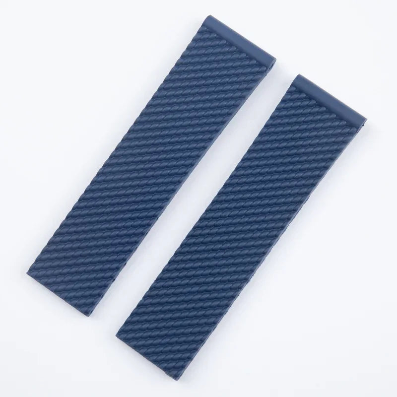 Braided Soft Rubber Watch Strap, 22mm 24mm, for Breitling, Superocean HeritageAvenge Challenger, Strap for Tudor/Huwei