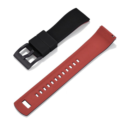 Nouveau bracelet de montre en Silicone Double couleurs personnalisé à dégagement rapide 20mm 22mm bracelet de montre doux Durable bracelets de montre de remplacement ceintures