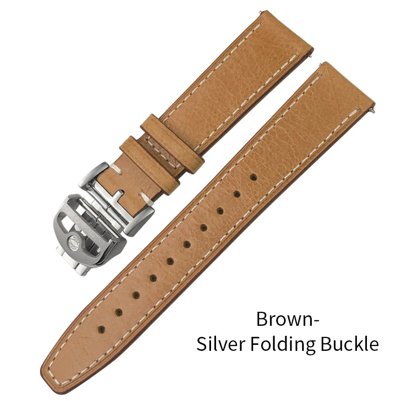 Bracelet de montre en cuir véritable pour hommes, à dégagement rapide, 19mm 20mm 21mm 22mm, pour IWC Portugieser Pilot montres Portofino, bracelet de montre en cuir de vache