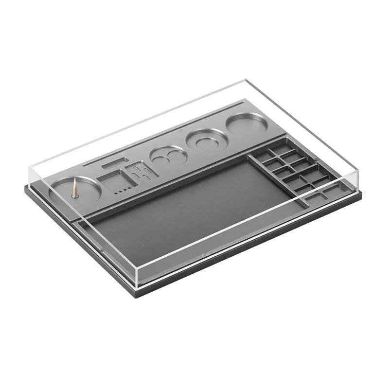 High-end watch parts storage box, with anti-dust transparent acrylic lid, watchmaker repair tray