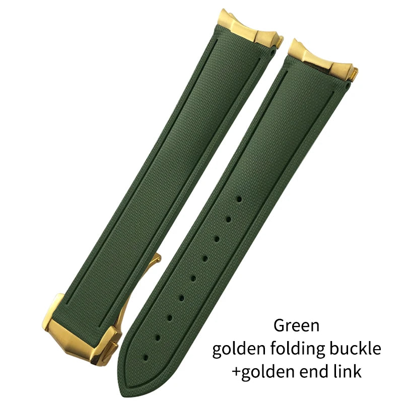 Cinturino per orologio flessibile in gomma fluorurata FKM di alta qualità, 20/21 mm, cinturino per orologio da immersione per Omega Aqua Terra Seamaster 300 Rolex GMT Submariner