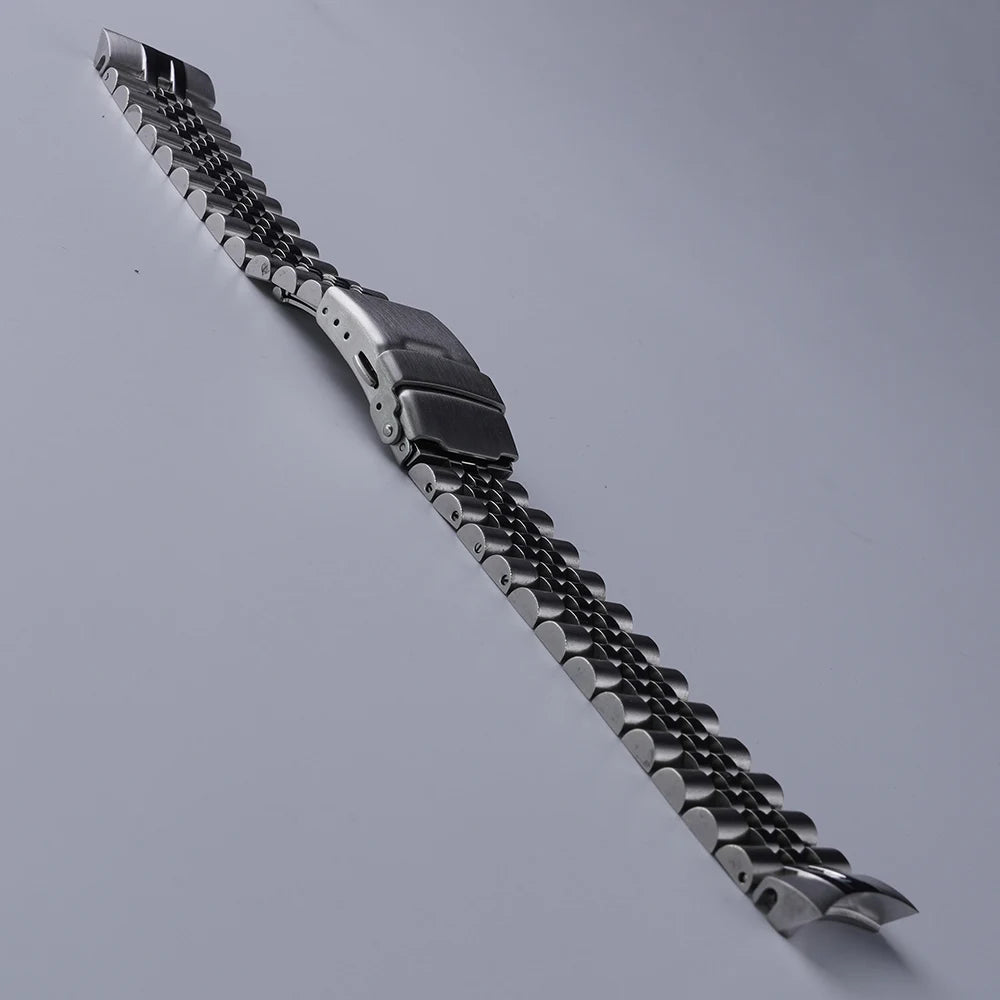 Rolamy-Cinturino per orologio in acciaio inossidabile massiccio SION L, estremità curva, design Jubilee, modelli SeATM Alpinist eventuali B115 117 121 SARB013 e 17, 20mm