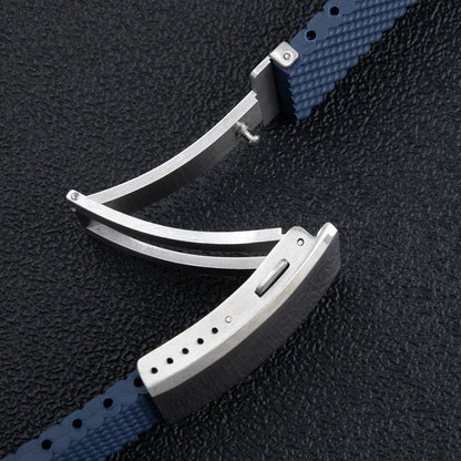 Braided Soft Rubber Watch Strap, 22mm 24mm, for Breitling, Superocean HeritageAvenge Challenger, Strap for Tudor/Huwei