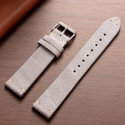 Bracelet de montre Vintage en cuir suédé, bracelet de montre en cuir de veau à dégagement rapide, 14/16/18/19/20/21/22mm, bracelet de remplacement avec boucle ardillon
