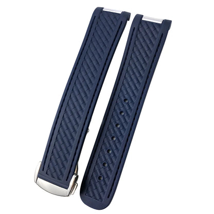 Bracelet de montre en caoutchouc de Silicone, 19mm 20mm, pour Omega Seamaster AQUA TERRA AT150 Ultra léger 8900, boucle de déploiement Premium