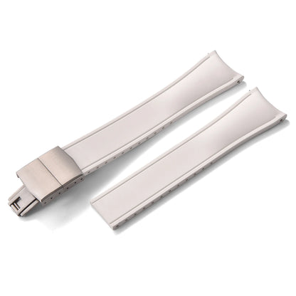 TONJETT for d-elug Curved FKM Rubber Watch Band 20mm 22mm Curved CTS Watch Strap Cut to Size Quick Release Butterfly Buckle