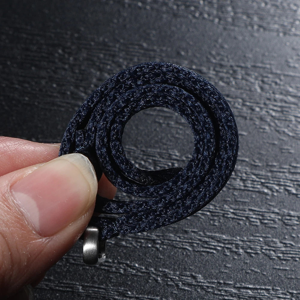 Cinturino per orologio monopezzo in nylon morbido 20mm 22mm, cinturino premium liscio a passaggio singolo, tessuto intrecciato a righe, cinturino da polso